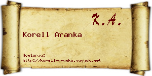 Korell Aranka névjegykártya